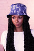 Distressed Denim Bucket Hat With Detachable Face Shield